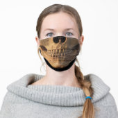 scary halloween party human bone skull adult cloth face mask (Worn)
