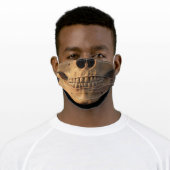 scary halloween party human bone skull adult cloth face mask (Worn)