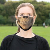 scary halloween party human bone skull adult cloth face mask (Outside)