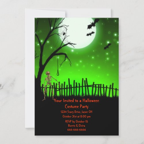 Scary Halloween Party Personalized Announcement