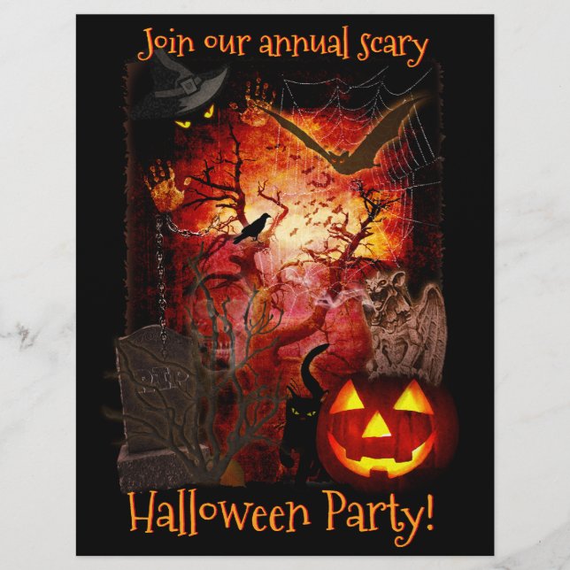 Scary Halloween Party Invitation  Flyer (Front)