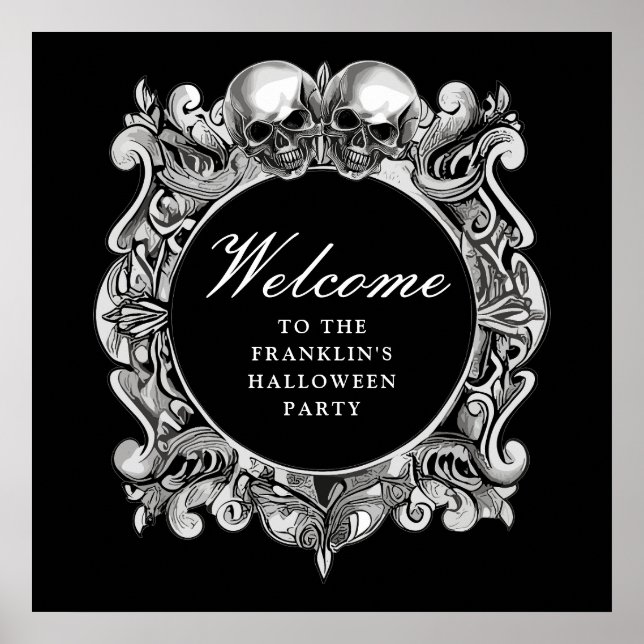 Scary Halloween Party Welcome Sign (Front)