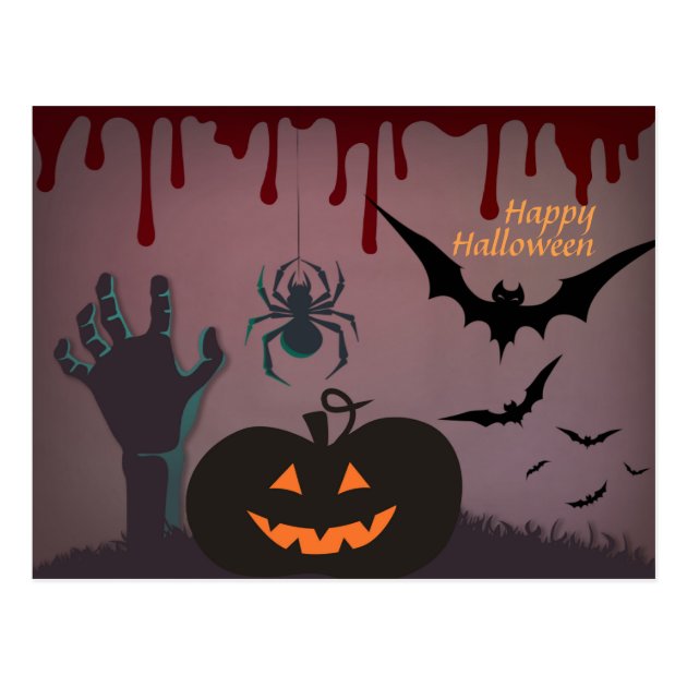 Scary Halloween Postcard