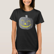 Scary Halloween Pumpkin Black and White T-Shirt