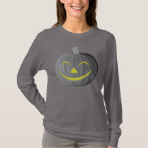 Scary Halloween Pumpkin Black and White T-Shirt