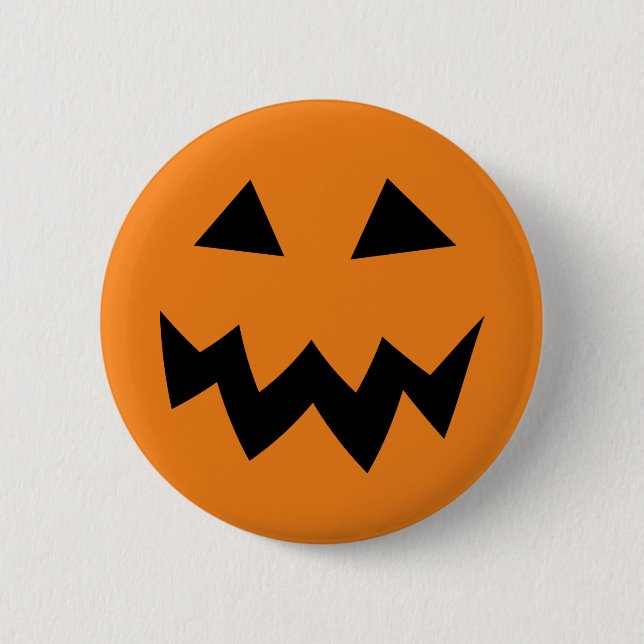 Scary Halloween pumpkin face carving buttons (Front)