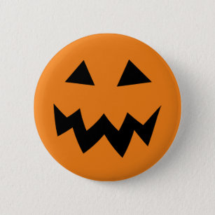 Scary Halloween pumpkin face carving buttons