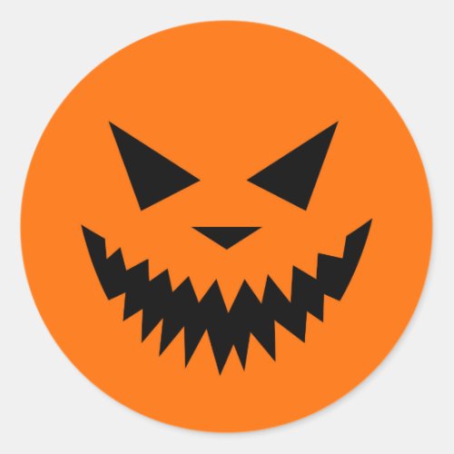 Scary Halloween pumpkin face sticker