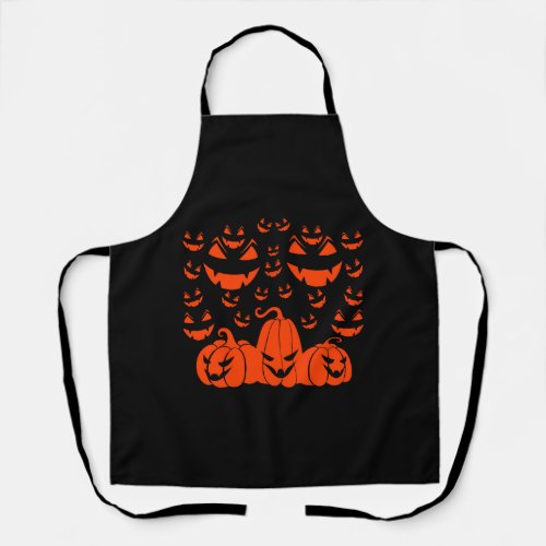 Scary Halloween Pumpkin Face T_shirt Apron