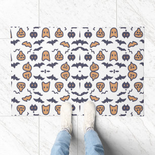 Scary Halloween Pumpkin Pattern Doormat