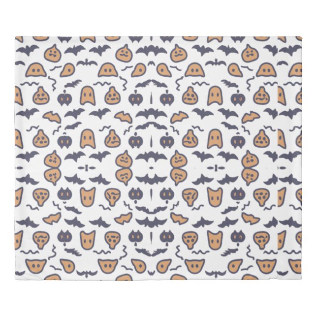 Scary Halloween Pumpkin Pattern Duvet Cover (Front)