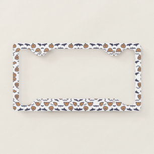 Scary Halloween Pumpkin Pattern License Plate Frame