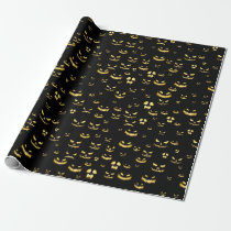Scary Halloween Pumpkin Pattern Wrapping Paper
