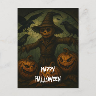 Scary Halloween Pumpkin Witch Scary Night Postcard