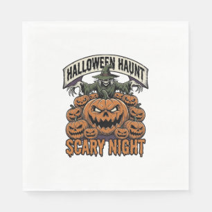 Scary Halloween Pumpkins Vintage Engraving Shirt A Napkins