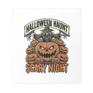 Scary Halloween Pumpkins Vintage Engraving Shirt A Notepad