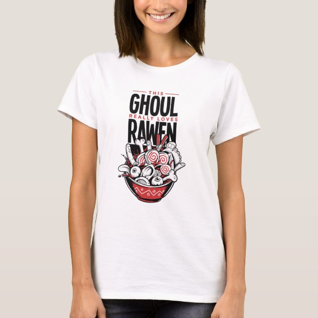 Scary Halloween Rawen Noodles T-Shirt (Front)