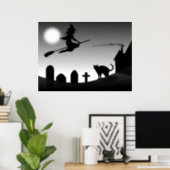 scary halloween scene poster (Home Office)