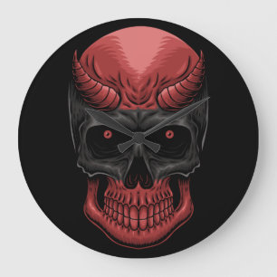 Scary Halloween Skull Large Clock