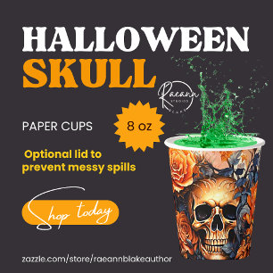 Scary Halloween Skull Paper Cups