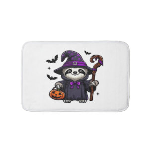 Scary Halloween Sloth Witch Hat Costume Spooky Sea Bath Mat
