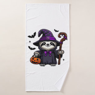 Scary Halloween Sloth Witch Hat Costume Spooky Sea Bath Towel