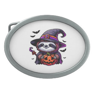 Scary Halloween Sloth Witch Hat Costume Spooky Sea Belt Buckle
