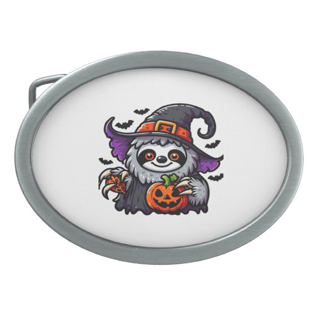 Scary Halloween Sloth Witch Hat Costume Spooky Sea Belt Buckle (Front)