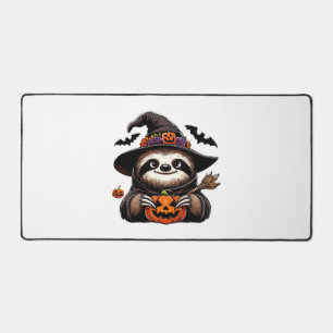Scary Halloween Sloth Witch Hat Costume Spooky Sea Desk Mat