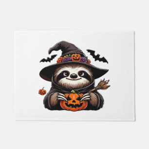 Scary Halloween Sloth Witch Hat Costume Spooky Sea Doormat
