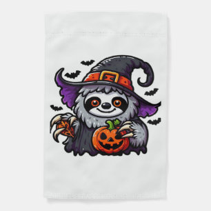Scary Halloween Sloth Witch Hat Costume Spooky Sea Garden Flag