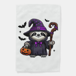 Scary Halloween Sloth Witch Hat Costume Spooky Sea Garden Flag