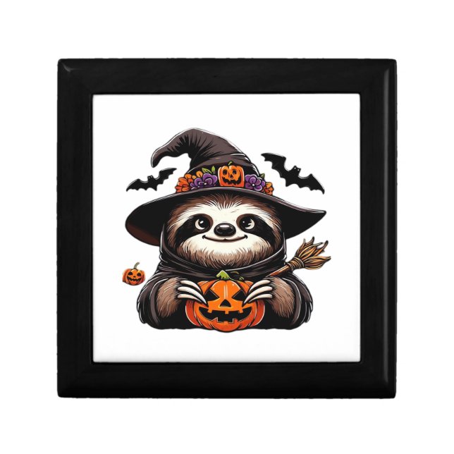 Scary Halloween Sloth Witch Hat Costume Spooky Sea Gift Box (Front)
