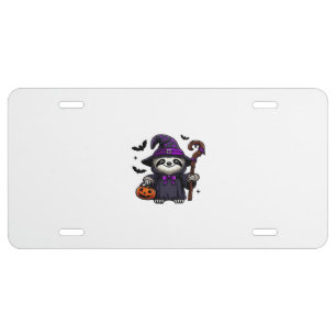 Scary Halloween Sloth Witch Hat Costume Spooky Sea License Plate