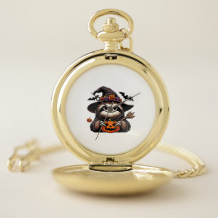 Scary Halloween Sloth Witch Hat Costume Spooky Sea Pocket Watch
