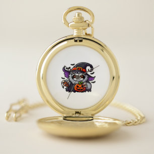 Scary Halloween Sloth Witch Hat Costume Spooky Sea Pocket Watch