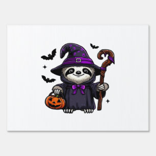 Scary Halloween Sloth Witch Hat Costume Spooky Sea Sign