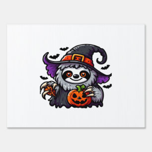 Scary Halloween Sloth Witch Hat Costume Spooky Sea Sign