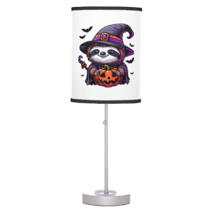 Scary Halloween Sloth Witch Hat Costume Spooky Sea Table Lamp