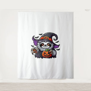 Scary Halloween Sloth Witch Hat Costume Spooky Sea Tapestry
