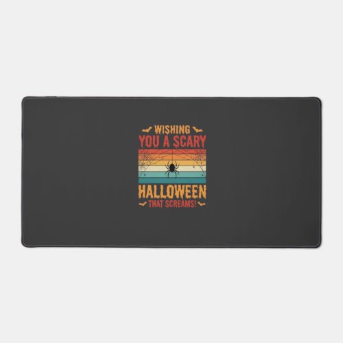 Scary Halloween Spider Web Sunset Design_1 Desk Mat