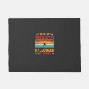 Scary Halloween Spider Web Sunset Design_1 Doormat