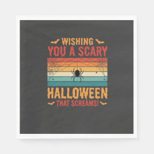 Scary Halloween Spider Web Sunset Design_1 Napkins