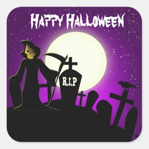 Scary Halloween Square Sticker