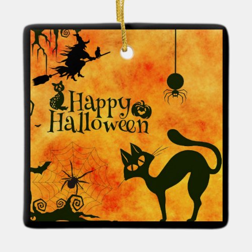 Scary Halloween Tree Home Decor Ceramic Ornament