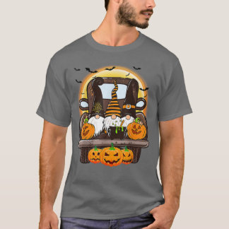Scary Halloween Truck Gnomes Farmer Witch Pumpkin  T-Shirt
