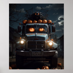 Scary Halloween Truck Poster