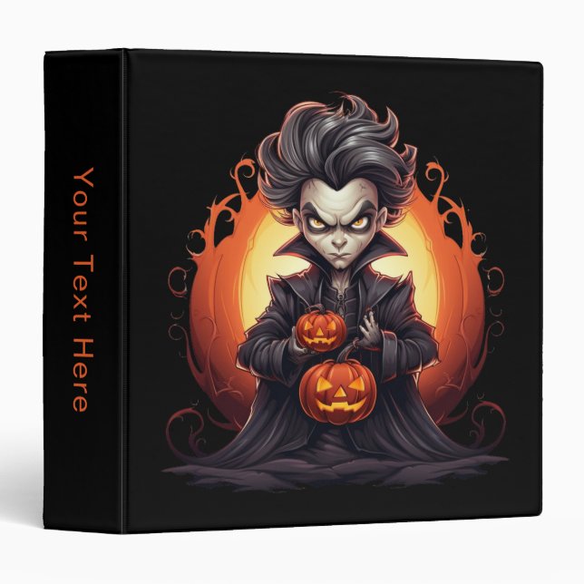 Scary Halloween Vampire 3 Ring Binder (Front/Spine)
