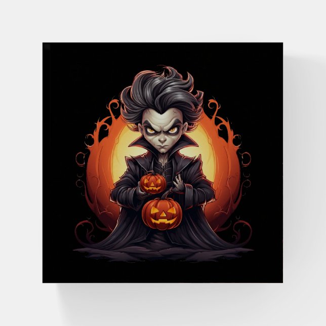 Scary Halloween Vampire Paperweight (Front)