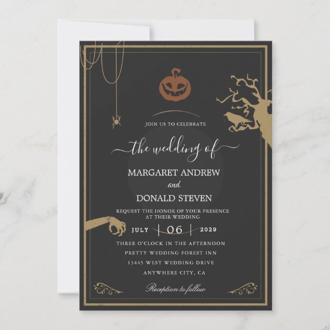 scary Halloween wedding invitations (Front)